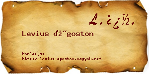 Levius Ágoston névjegykártya
